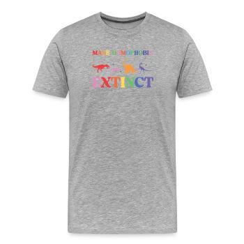 LGBTQ Pride Month - Make Homophobia Extinct - Men's Premium Organic T-Shirt - heather grey - Front - Damien (186cm)