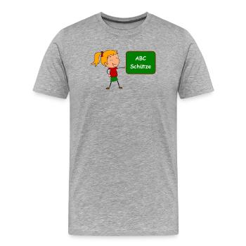 Einschulung ABC Schütze - Männer Premium Bio T-Shirt - Grau meliert - Vorne - Damien (186cm)