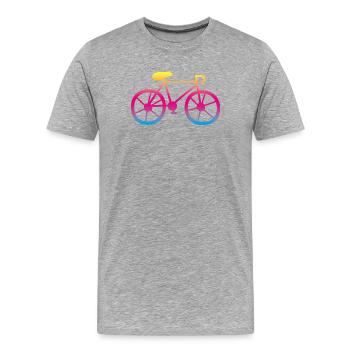 Bicycle Bike Color Rainbow Wheel Cycling Tour - Men's Premium Organic T-Shirt - heather grey - Front - Damien (186cm)