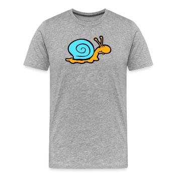 snail shell snail slug smiles sweetly - Men's Premium Organic T-Shirt - heather grey - Front - Damien (186cm)