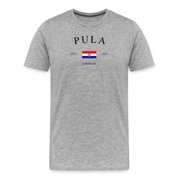 Pula, Croatie – Souvenirs et cadeaux de vacances - T-shirt bio Premium Homme - gris chiné - Devant - Damien (186cm)