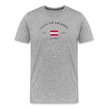 Lech am Arlberg Autriche souvenir de vacances - T-shirt bio Premium Homme - gris chiné - Devant - Damien (186cm)