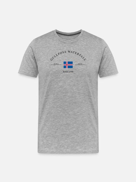 Gullfoss Island – Holiday Souvenir & Gift - Men's Premium Organic T-Shirt - heather grey