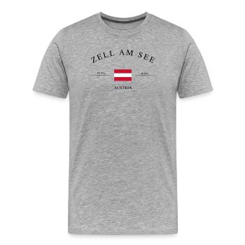 Zell am See Österreich – Urlaub Souvenir Geschenk - Männer Premium Bio T-Shirt - Grau meliert - Vorne - Damien (186cm)