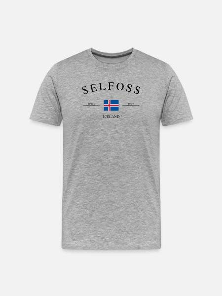 Selfoss Island – Holiday Souvenir & Gift - Men's Premium Organic T-Shirt - heather grey