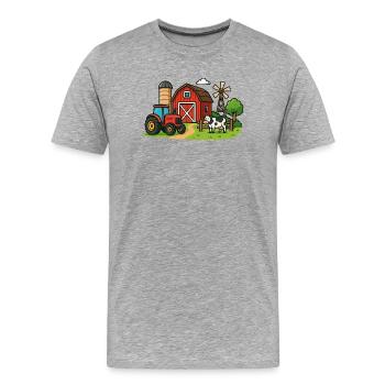 Rural Farm Scenery - Men's Premium Organic T-Shirt - heather grey - Front - Damien (186cm)