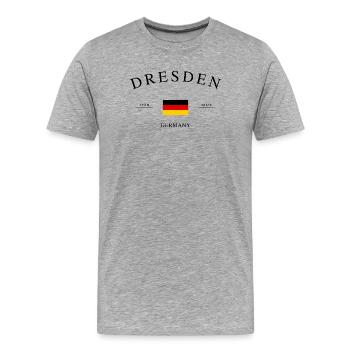 Dresde, Allemagne – Souvenir et cadeau des Fêtes - T-shirt bio Premium Homme - gris chiné - Devant - Damien (186cm)
