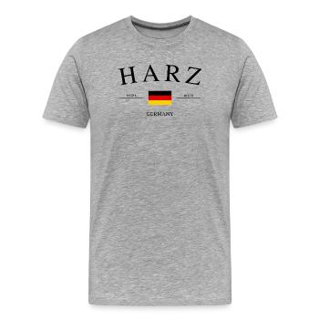 Harz Allemagne – Souvenir et cadeau de vacances - T-shirt bio Premium Homme - gris chiné - Devant - Damien (186cm)
