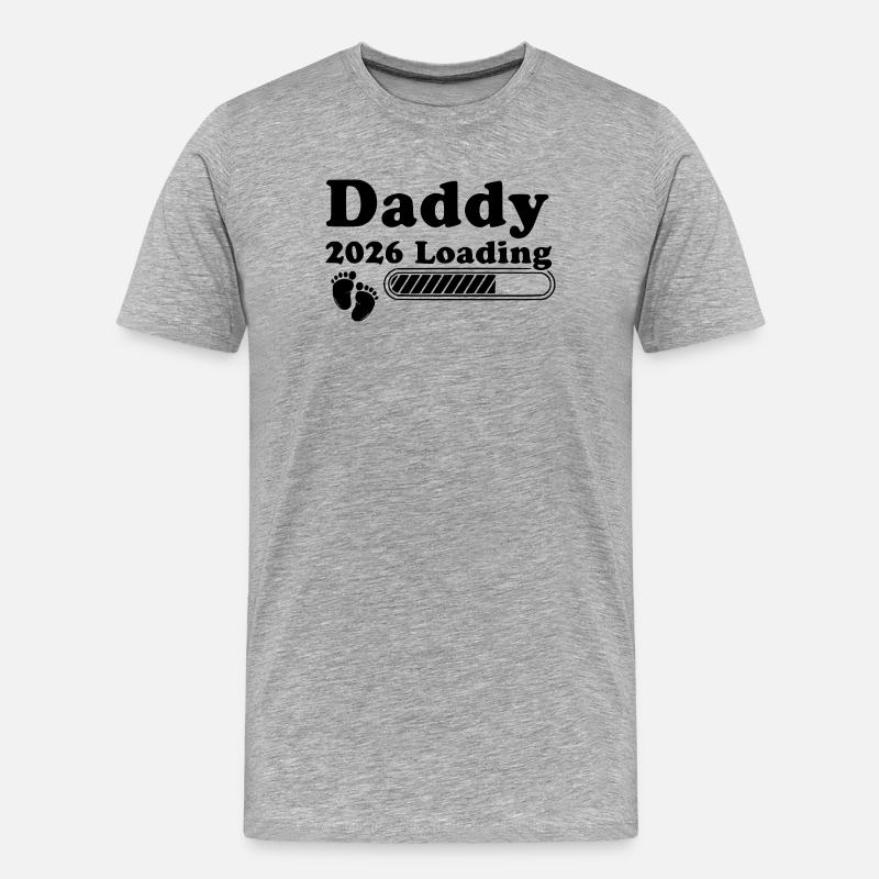 Daddy 2026 Loading - Männer Premium Bio T-Shirt - Grau meliert