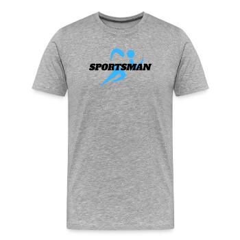 Conception sportive - T-shirt bio Premium Homme - gris chiné - Devant - Damien (186cm)