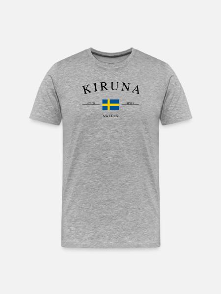 Kiruna Sweden – Holiday Souvenir & Gift - Men's Premium Organic T-Shirt - heather grey