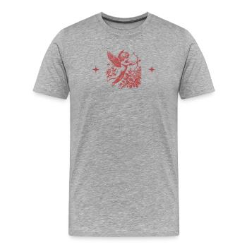 Cupid Floral Bow - Men's Premium Organic T-Shirt - heather grey - Front - Damien (186cm)