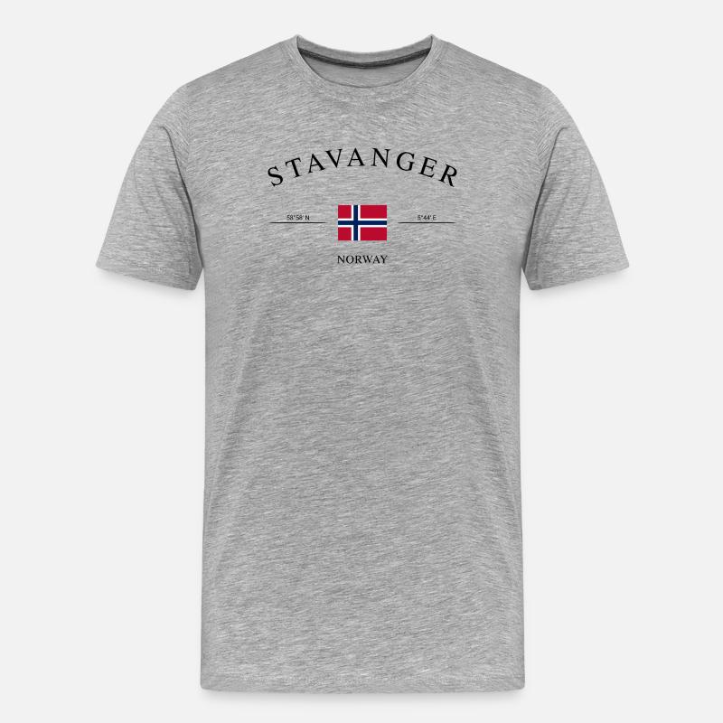 Stavanger Norwegen – Urlaub Souvenir & Geschenk - Männer Premium Bio T-Shirt - Grau meliert