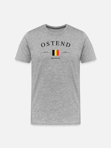 Ostend Belgium – Holiday Souvenir & Gift - Men's Premium Organic T-Shirt - heather grey
