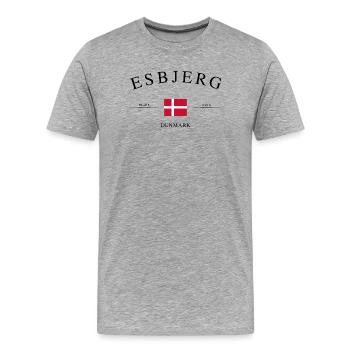 Esbjerg, Danemark – Souvenir et cadeau des Fêtes - T-shirt bio Premium Homme - gris chiné - Devant - Damien (186cm)