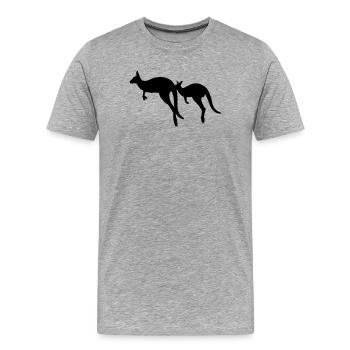 Kangourou - T-shirt bio Premium Homme - gris chiné - Devant - Damien (186cm)