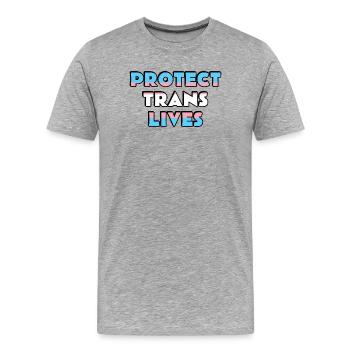 Protéger les vies trans - T-shirt bio Premium Homme - gris chiné - Devant - Damien (186cm)