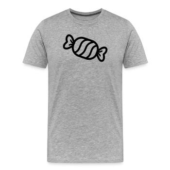 Bonbon - T-shirt bio Premium Homme - gris chiné - Devant - Damien (186cm)