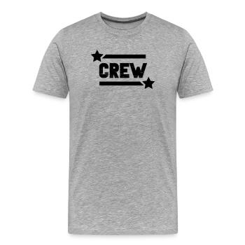 Crew - Männer Premium Bio T-Shirt - Grau meliert - Vorne - Damien (186cm)