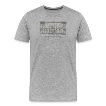 Baltimore, dessin à la main Bibliothèque George Peabody - T-shirt bio Premium Homme - gris chiné - Devant - Damien (186cm)