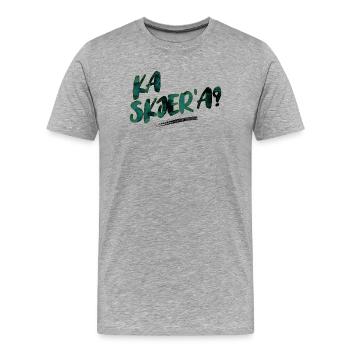 Wo ist die Sense? - Männer Premium Bio T-Shirt - Grau meliert - Vorne - Damien (186cm)