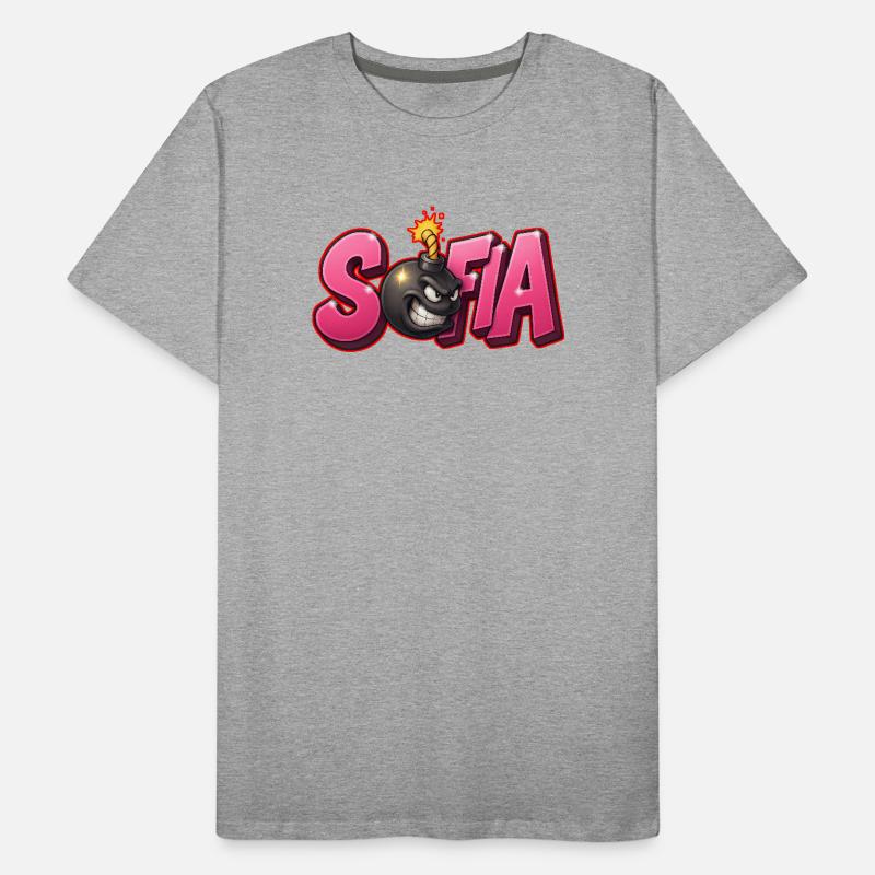 Sofia Graffiti Name Bomb Graffité 3D Männer Premium Bio T-Shirt