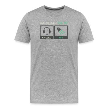 Équipe technique théâtrale Technicien de scène Son - T-shirt bio Premium Homme - gris chiné - Devant - Damien (186cm)