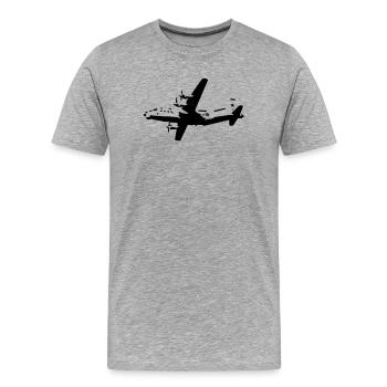 Antonov 12 - Männer Premium Bio T-Shirt - Grau meliert - Vorne - Damien (186cm)