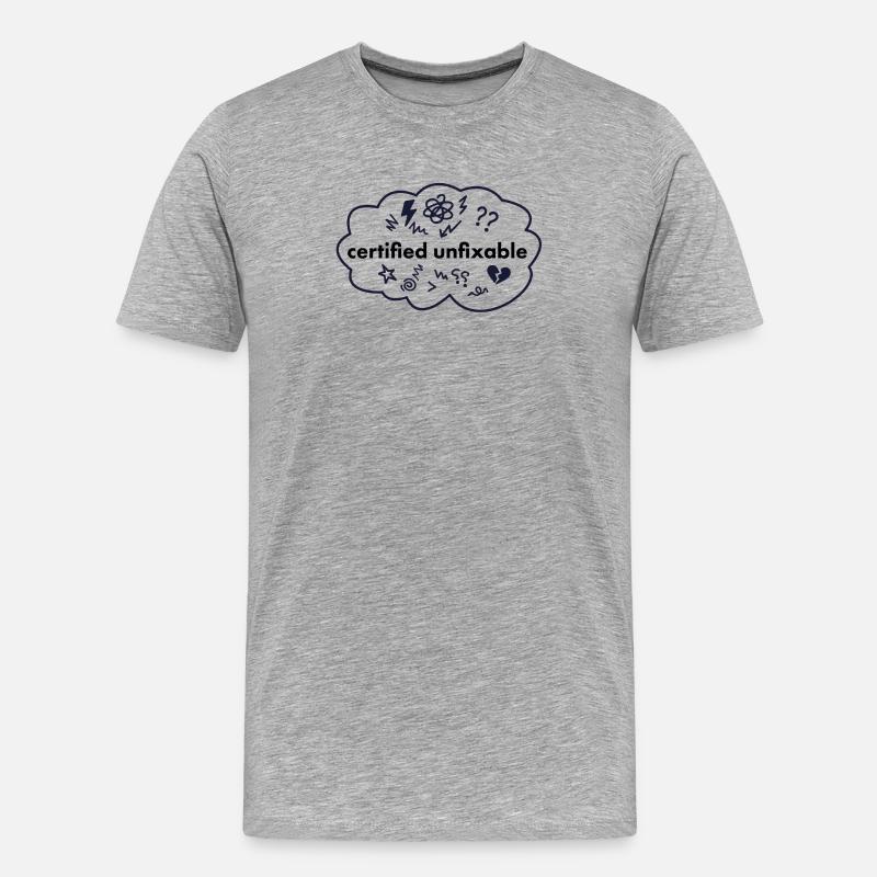 Zertifiziert Unfixable - Männer Premium Bio T-Shirt - Grau meliert