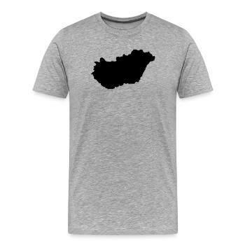 Pays hongrois - T-shirt bio Premium Homme - gris chiné - Devant - Damien (186cm)