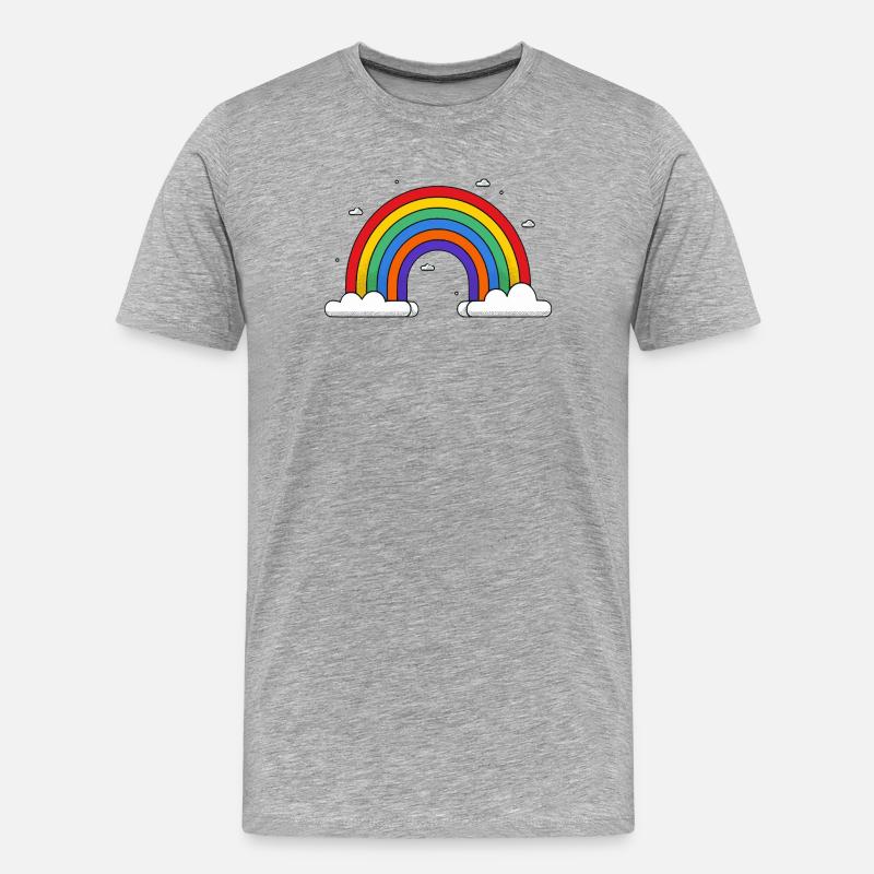 Regenbogen auf Wolken - Männer Premium Bio T-Shirt - Grau meliert