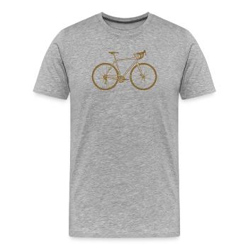 Copper Tone Bicycle Silhouette Road Bike - Men's Premium Organic T-Shirt - heather grey - Front - Damien (186cm)