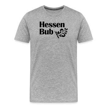 Hessen Bub - Atelier de design à Francfort Bembeltown.de - T-shirt bio Premium Homme - gris chiné - Devant - Damien (186cm)