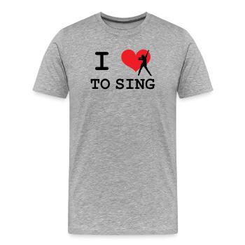 J'aime Chanter - T-shirt bio Premium Homme - gris chiné - Devant - Damien (186cm)