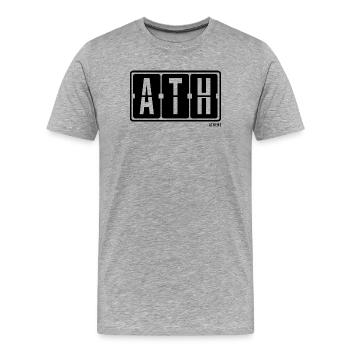 Athen, Athen, T-shirt Athens Souvenir - T-shirt bio Premium Homme - gris chiné - Devant - Damien (186cm)