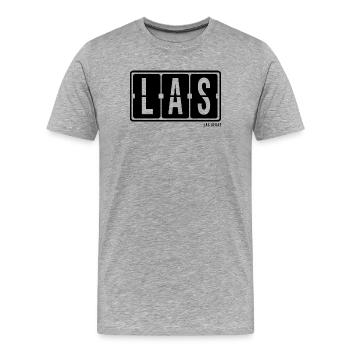Las Vegas LAS, City souvenir bag, mug, polo - Men's Premium Organic T-Shirt - heather grey - Front - Damien (186cm)
