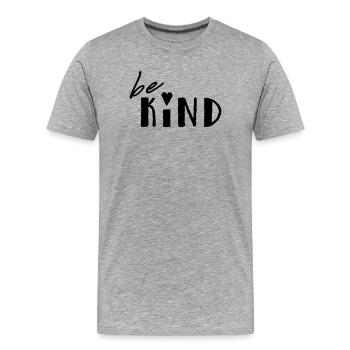 Soyez gentil - T-shirt bio Premium Homme - gris chiné - Devant - Damien (186cm)