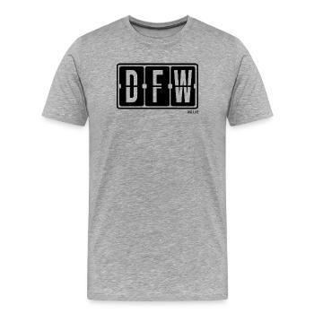 Dallas DFW, City Souvenir Tasche, Mütze, Socken - Männer Premium Bio T-Shirt - Grau meliert - Vorne - Damien (186cm)