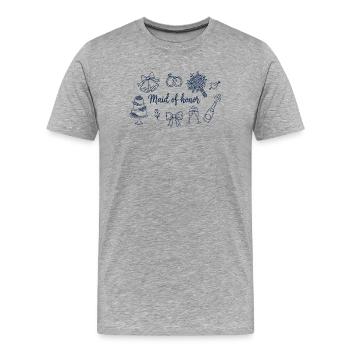Maid of Honor Bridesmaid Bridal Party Wedding - Men's Premium Organic T-Shirt - heather grey - Front - Damien (186cm)