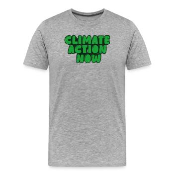 climate action now - Men's Premium Organic T-Shirt - heather grey - Front - Damien (186cm)