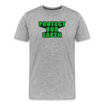 Protégez notre Terre - T-shirt bio Premium Homme - gris chiné - Devant - Damien (186cm)