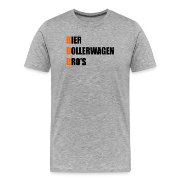 Men's Day Beer Handcart - Men's Premium Organic T-Shirt - heather grey - Front - Damien (186cm)