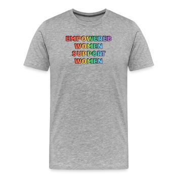 Les femmes autonomes soutiennent les femmes - T-shirt bio Premium Homme - gris chiné - Devant - Damien (186cm)