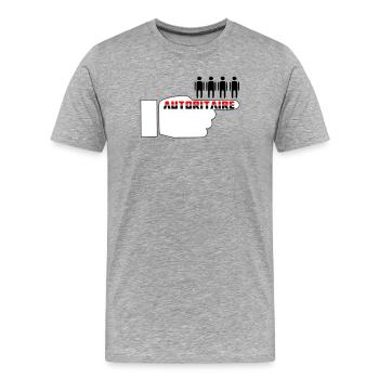 Authoritarian fist - Men's Premium Organic T-Shirt - heather grey - Front - Damien (186cm)