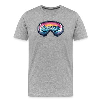 Lunettes de ski Montagnes Ski - T-shirt bio Premium Homme - gris chiné - Devant - Damien (186cm)