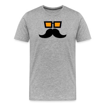 moustache - T-shirt bio Premium Homme - gris chiné - Devant - Damien (186cm)