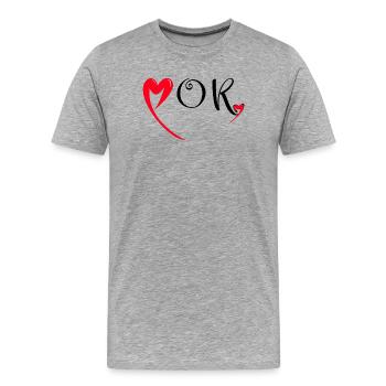 Herzlichen Glückwunsch zum Geburtstag Mama Rotes Herz Liebe Mütter Mor - Männer Premium Bio T-Shirt - Grau meliert - Vorne - Damien (186cm)