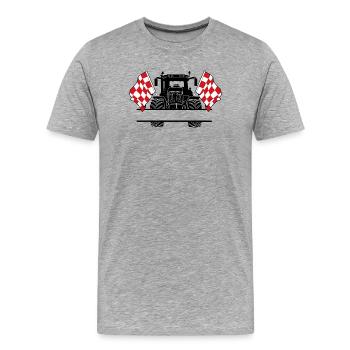 Brabant_Tractor_Custom_Edition - T-shirt bio Premium Homme - gris chiné - Devant - Damien (186cm)