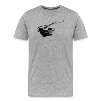 cuillère 01 - T-shirt bio Premium Homme - gris chiné - Devant - Damien (186cm)