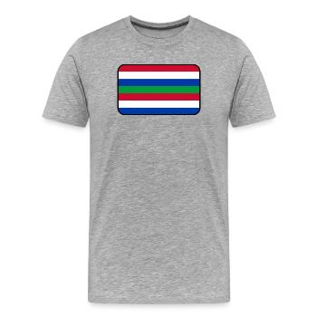 Logo du drapeau Schier – Island Wear - T-shirt bio Premium Homme - gris chiné - Devant - Damien (186cm)